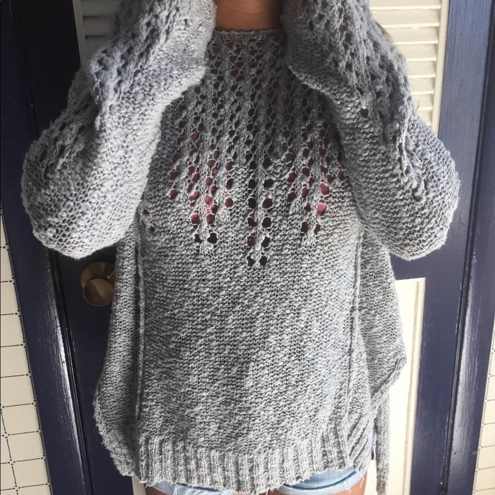 Grey knitted sweater